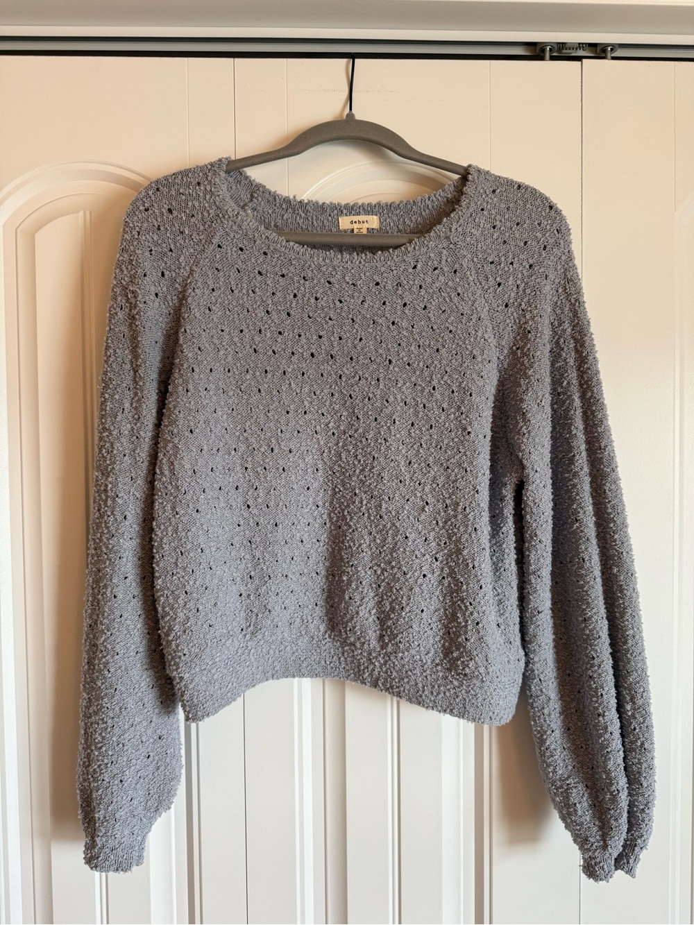 Cozy Textured Gray/Blue Women’s Sweater